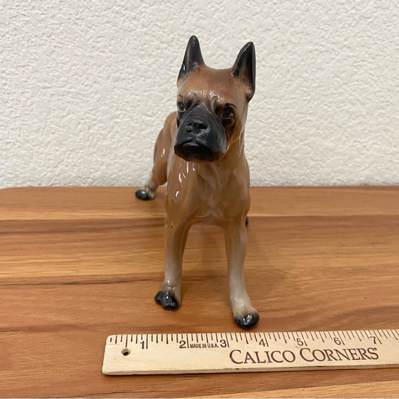 Vintage Unsigned Porcelain Ceramic Boxer Dog 7” Collectible Figurine - Picture 9 of 12
